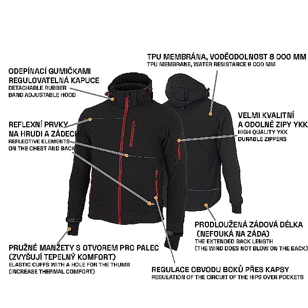 RUFUS Jacket black/red